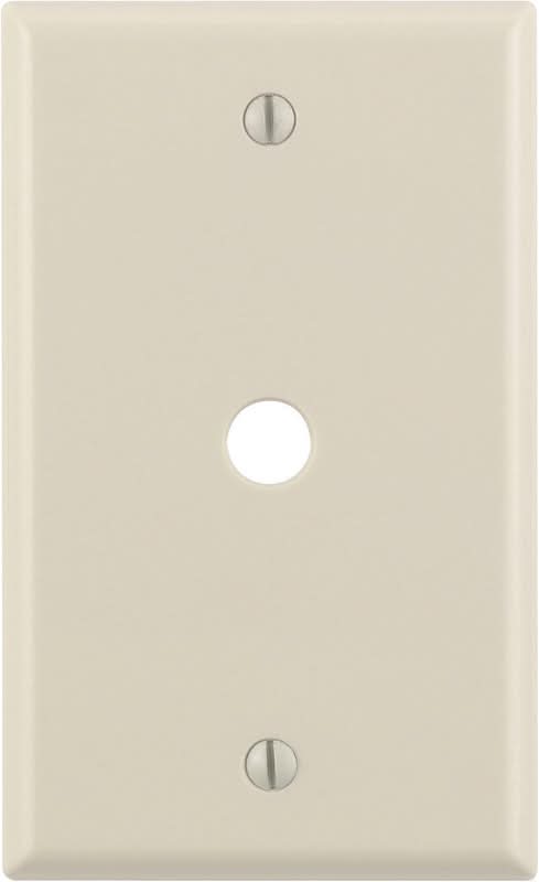 Leviton Almond 1 Gang Thermoset Plastic Cable/Telco Wall Plate 1 Pk