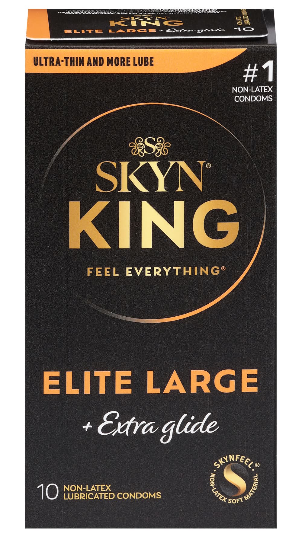 Skyn King Elite Large + Extra Glide Non-Latex Lubricated Condoms (10 ct)