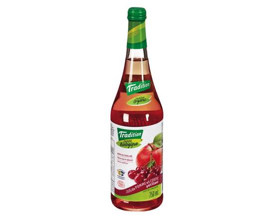 Tradition · Jus de pommes et de cerises biologique (750 ml) - Organic Apple Cherry Juice (750 ml)