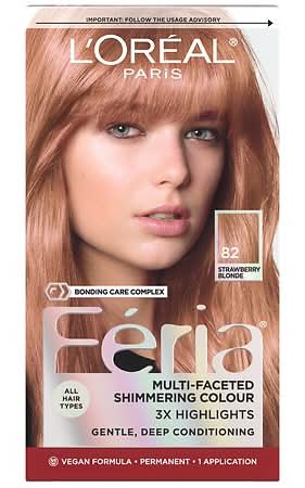 L'Oréal Feria Multi Faceted Permanent Hair Color, 82 Strawberry Blonde