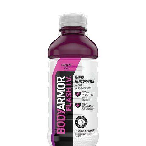 BODYARMOR Flash I.v. Rapid Rehydration Electrolyte Beverage, Grape (20 fl oz)