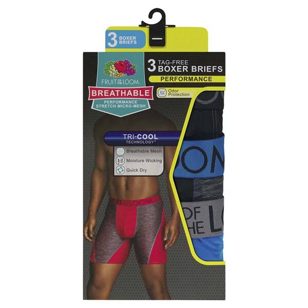 FOL 3PK BREATHABLE PERFORMANCE BOXER BRIEF BWP3BCX AST 2XL