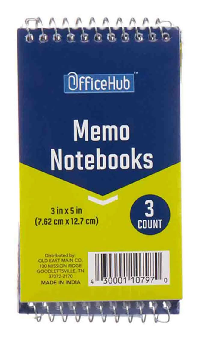 Office Hub Memo Book 3 Ct