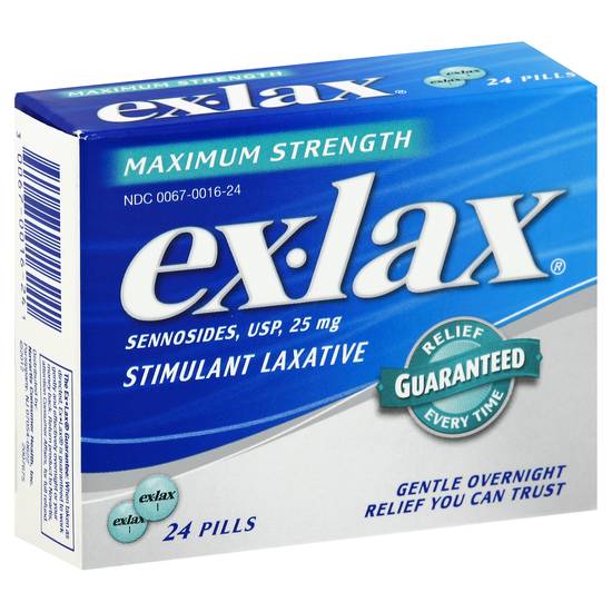 Ex-Lax Maximum Strength Stimulant Laxative Pills (24 ct)