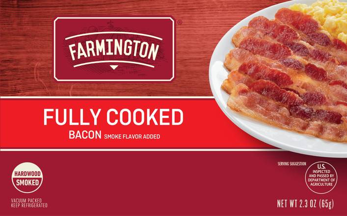 Farmington Fully Cooked Bacon, Hardwood Smoked (2.3 oz)