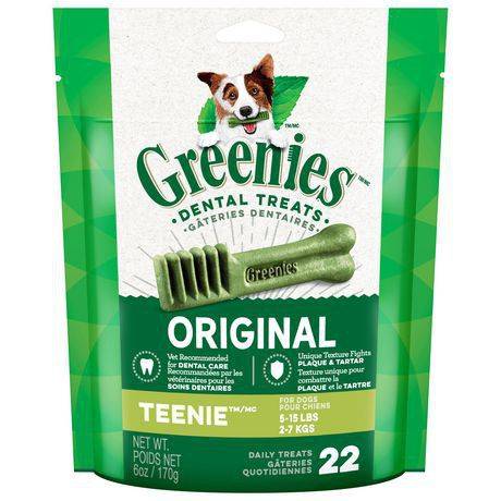 Greenies gâteries dentaires pour chiens de 2-7 kgs (22 unités) - greenies original teenie dog dental treats (170 g)