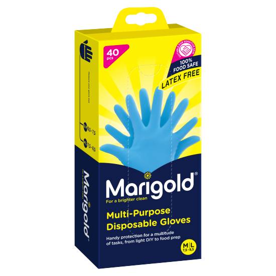Marigold Multi-Purpose Disposable Gloves M/L 7,5-8,5 (40 ct)