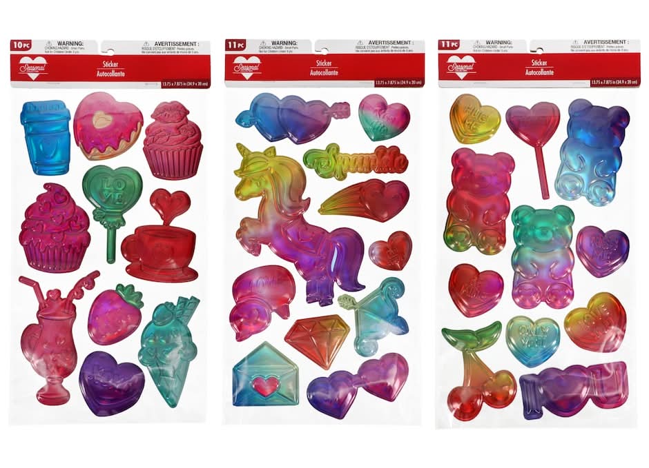 Valentine’s Day Iridescent Puffy Stickers