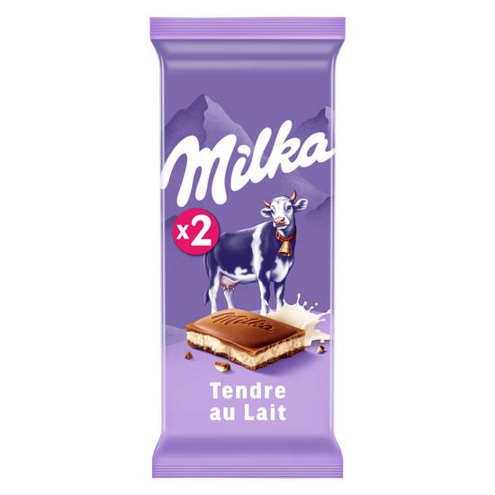 Milka - Chocolat tendre au lait (2 pièces)