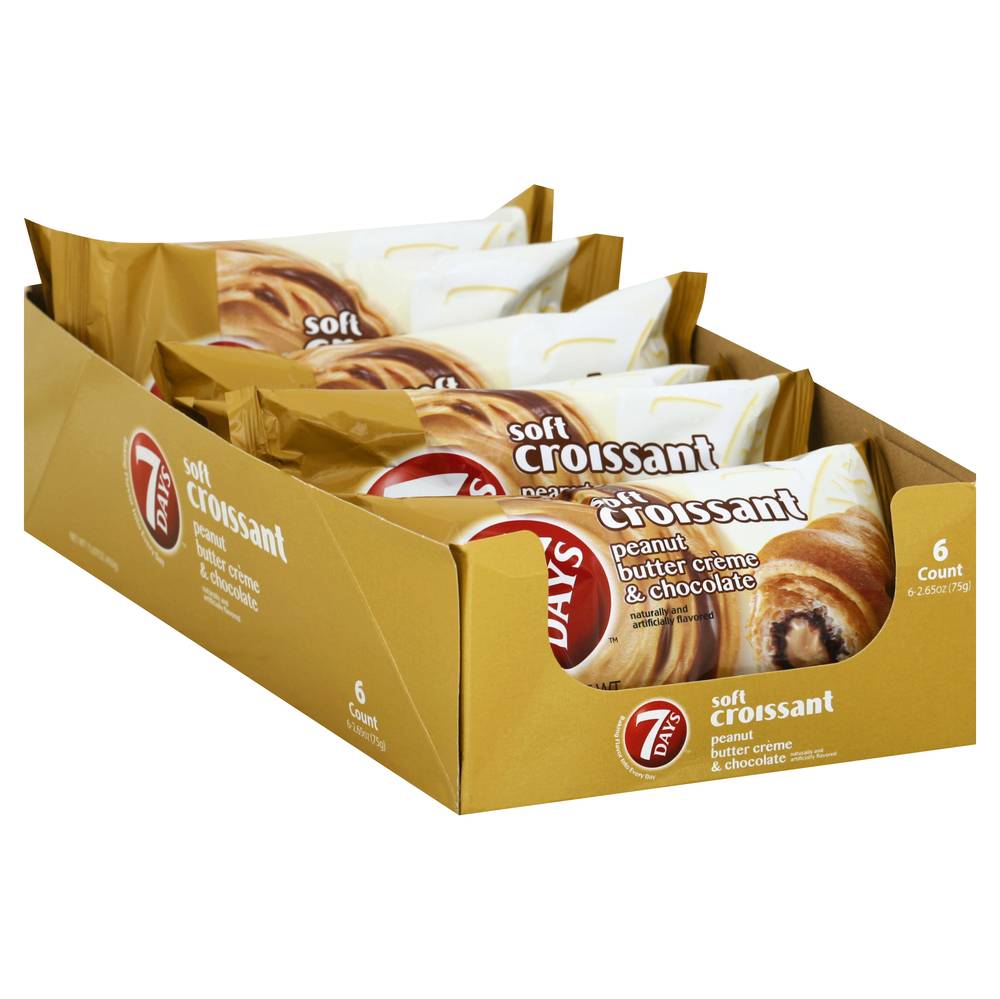 7Days Soft Croissant Peanut Butter Creme & Chocolate (6 ct)