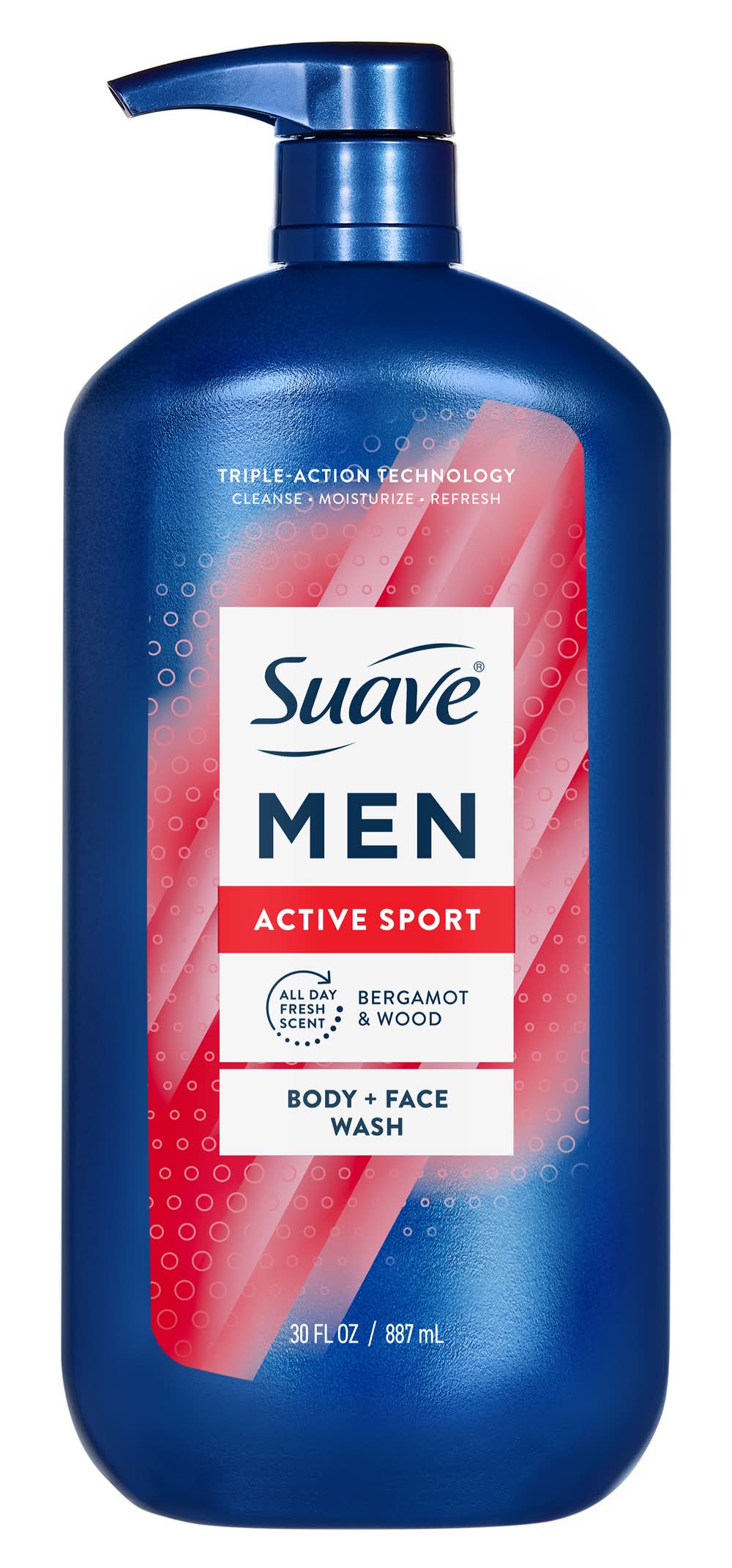 Suave Energizing Sport Body + Face Wash, Bergamot & Wood, Men (30 fl oz)