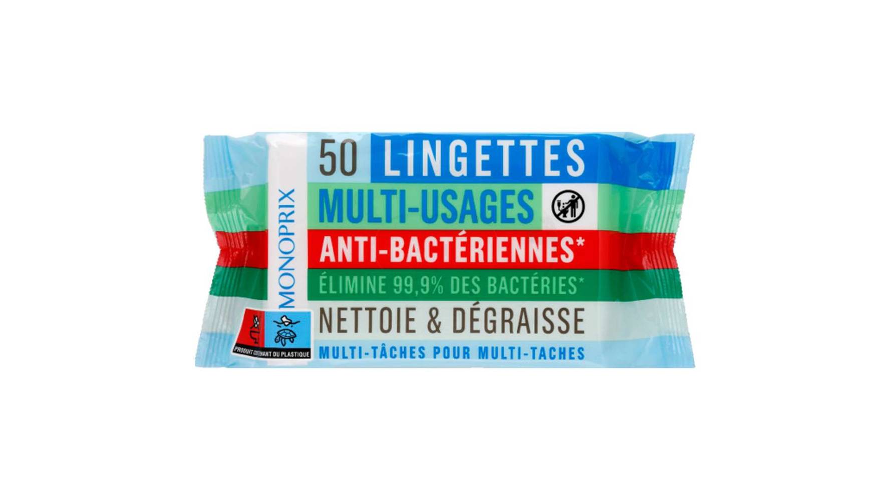 Monoprix Lingettes multi-usages anti-bact{riennes Le paquet de 50