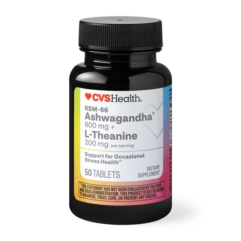 CVS Health Ashwagandha and L-Theanine Stress Relief Tablets (50 ct)