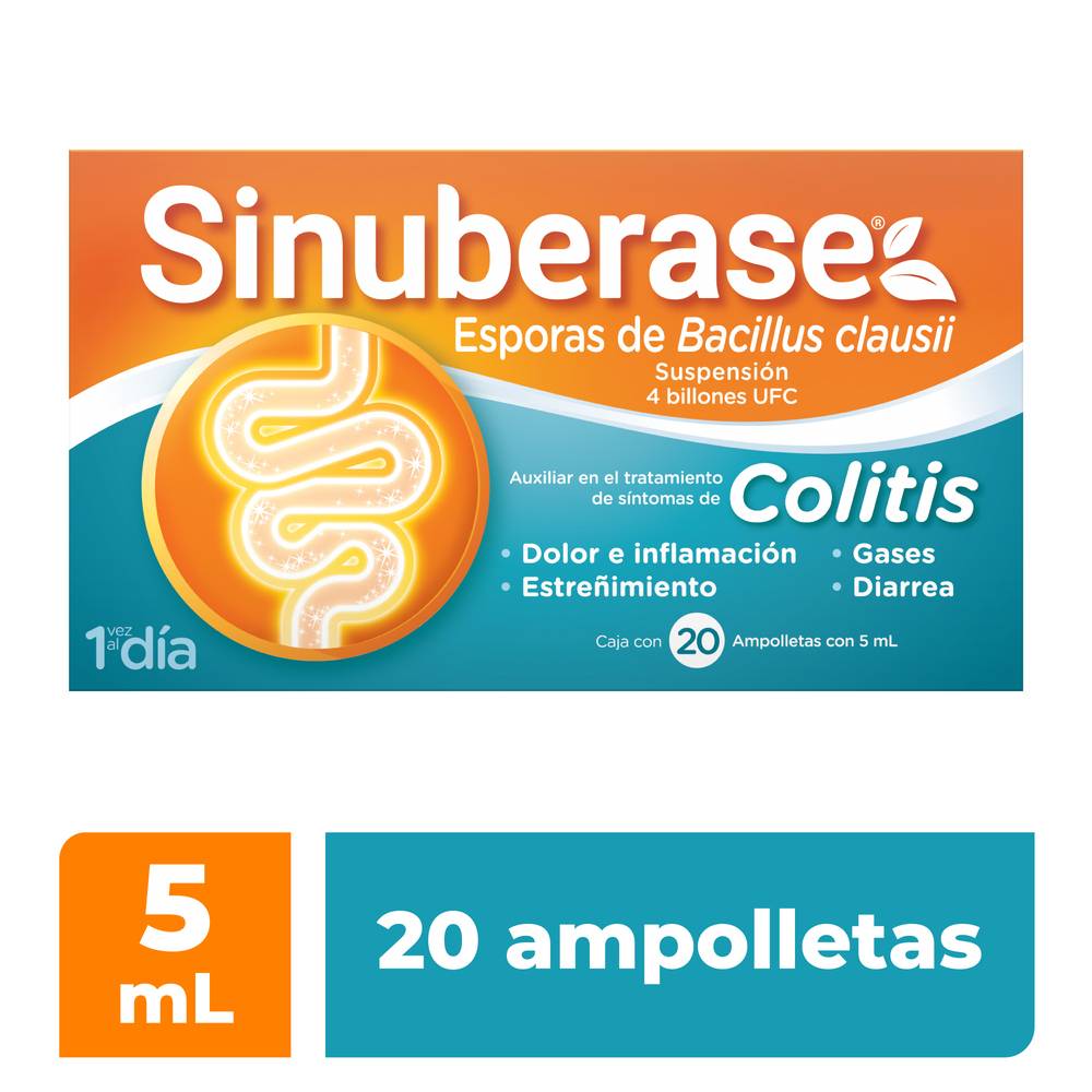 Sinuberase esporas de bacillus clausii ampolletas (20 un)