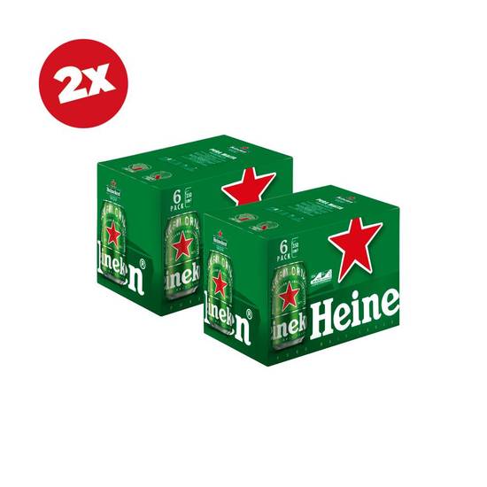 2 x Six pack cerveza Heineken 350 ml