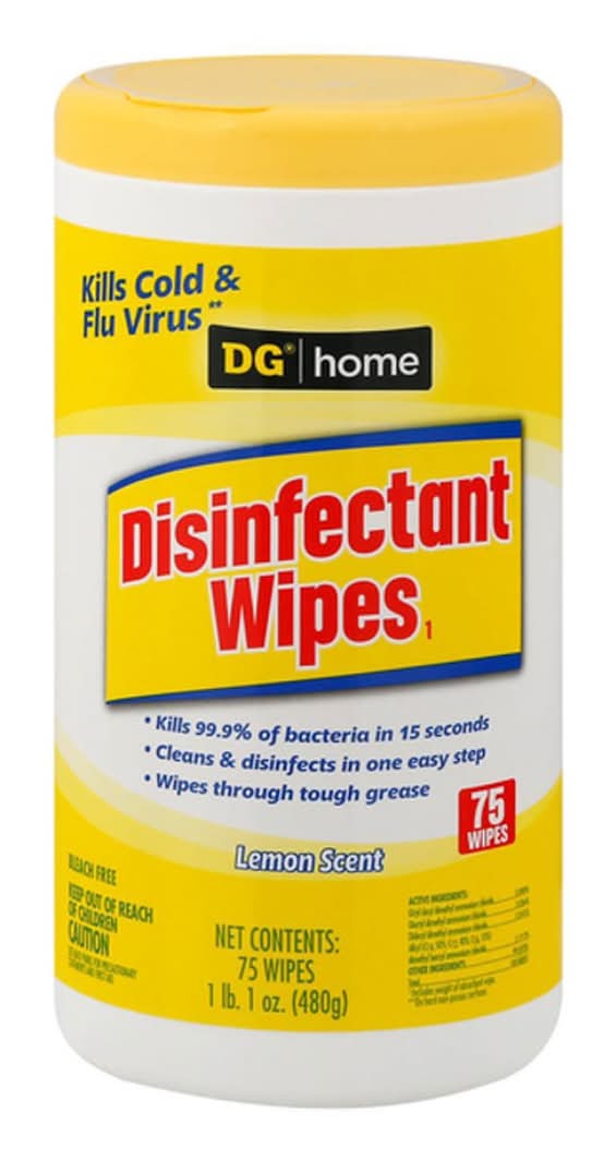 True Living Lemon Scented Disinfectant Wipes 75 Ct