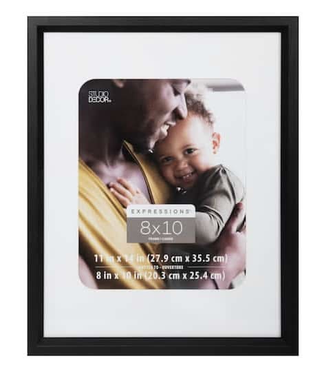 Studio Décor Expressions Frame With Mat, 8x10 in, Black