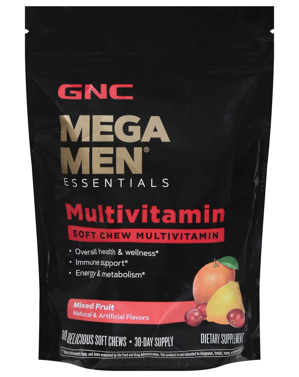 GNC Mega Men Mixed Fruit Multivitamin Soft Chews (60 ct)