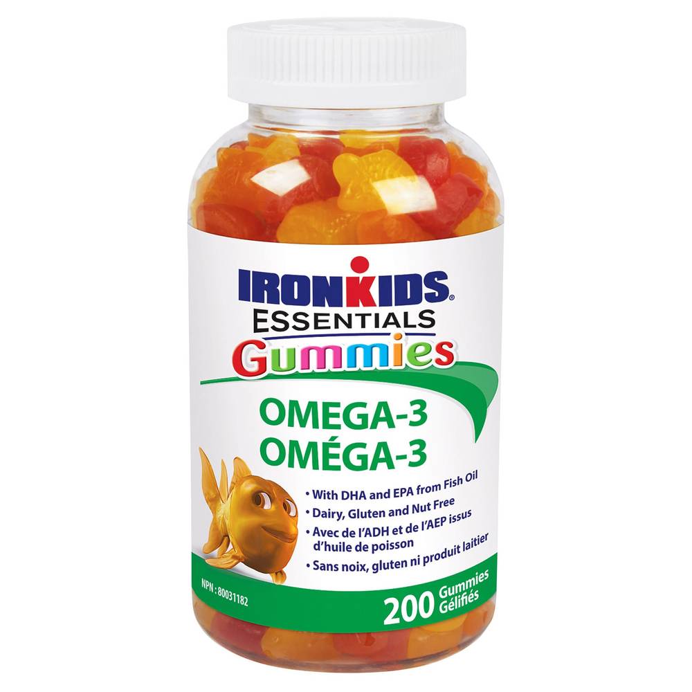 Suppléments Gélifiés D’Omégas-3 Ironkids Essential, Bouteille De 200