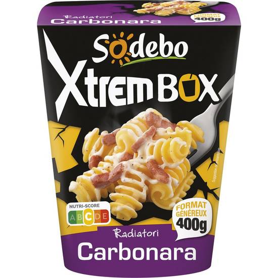 Pasta box pâtes radiatori carbonara Sodebo 400g