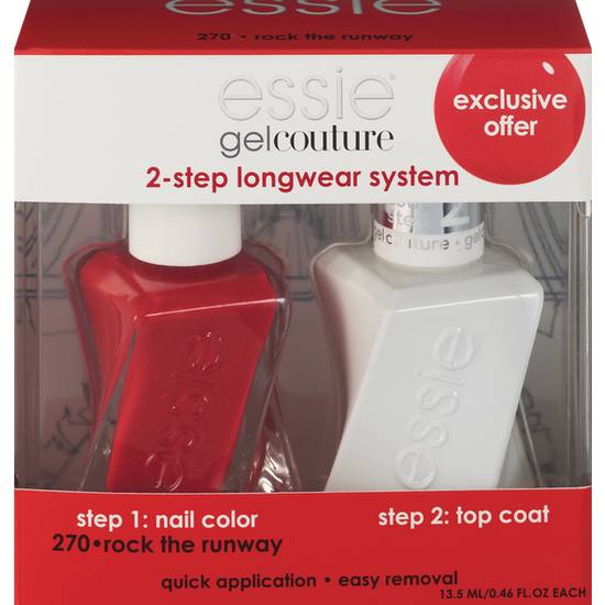 Essie Gel Couture Nail Polish + Top Coat Kit, Rock the Runway