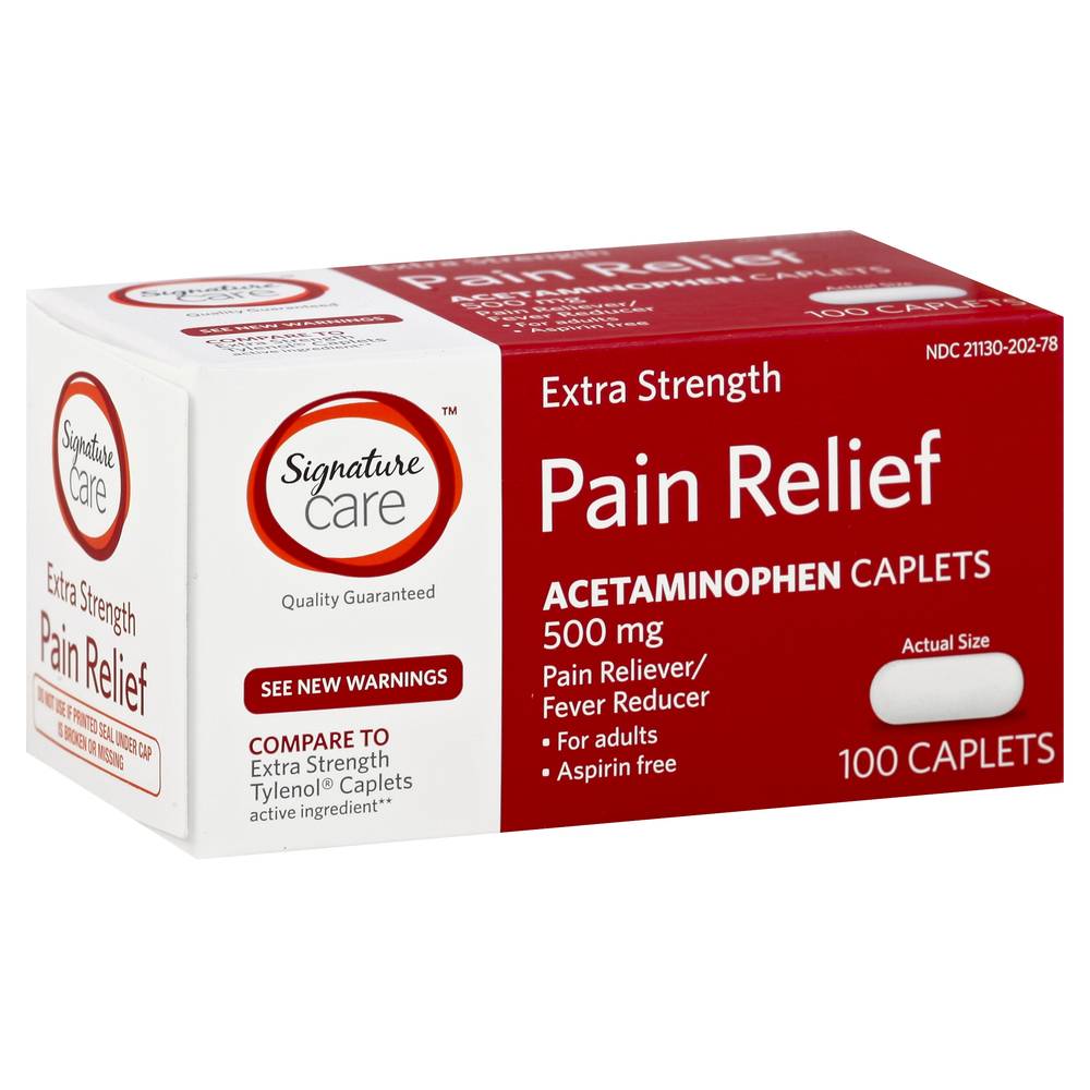 Signature Care Extra Strength Pain Relief 500 mg Acetaminophen (100 x 0.05 oz)