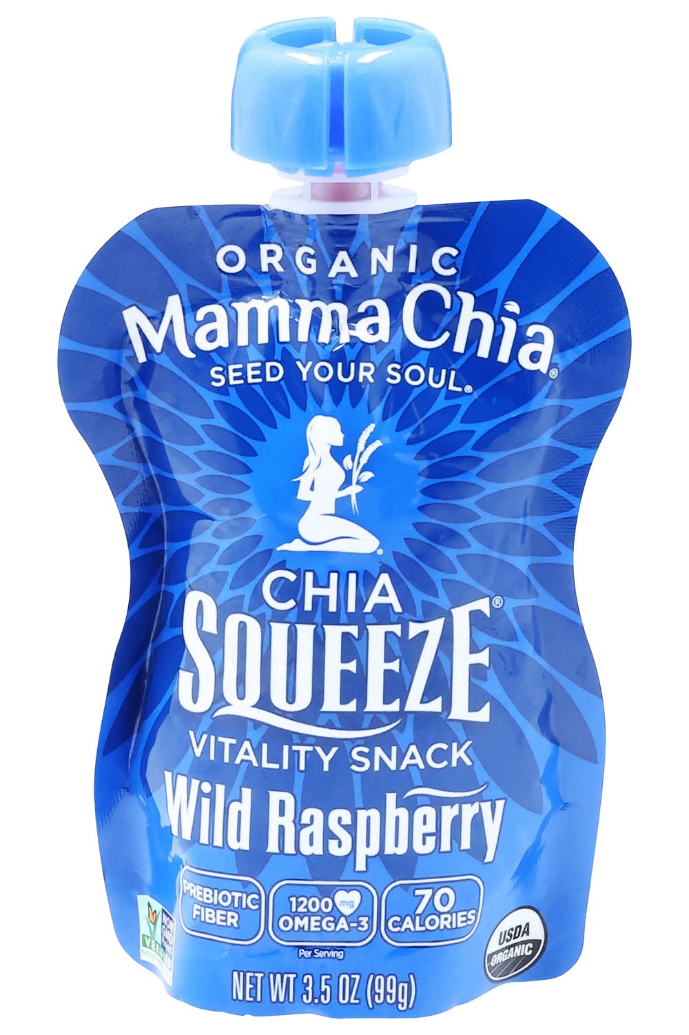 Mamma Chia Organic Chia Squeeze Vitality Snack, Wild Raspberry (3.5 oz)