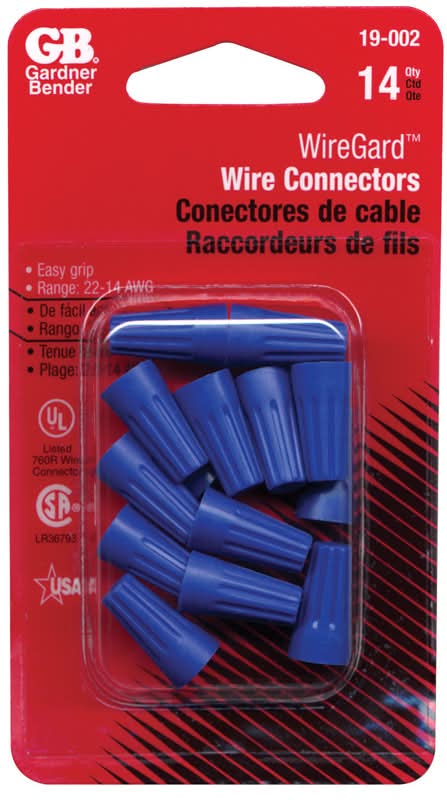 Gardner Bender Winggard 22-16 Ga. Copper Wire Wire Connector Blue 14 Pk