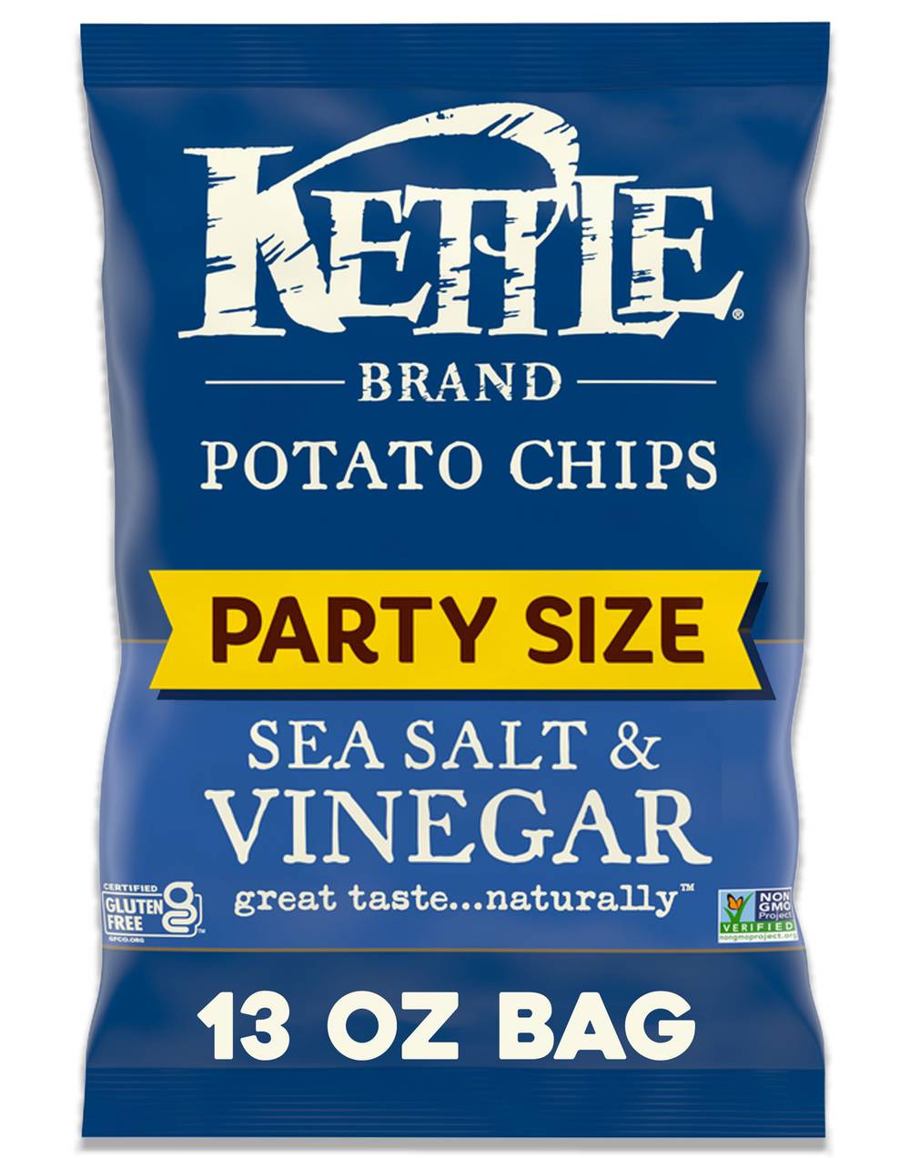 Kettle Brand Party Size Potato Vinegar Chips, Sea Salt (13 oz)