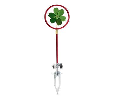 Green Flower Rotating Sprinkler With Spike Base (22" /red)