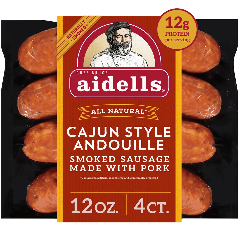 aidells Smoked Pork Sausage, Cajun Style Andouille (12 oz, 4 ct)