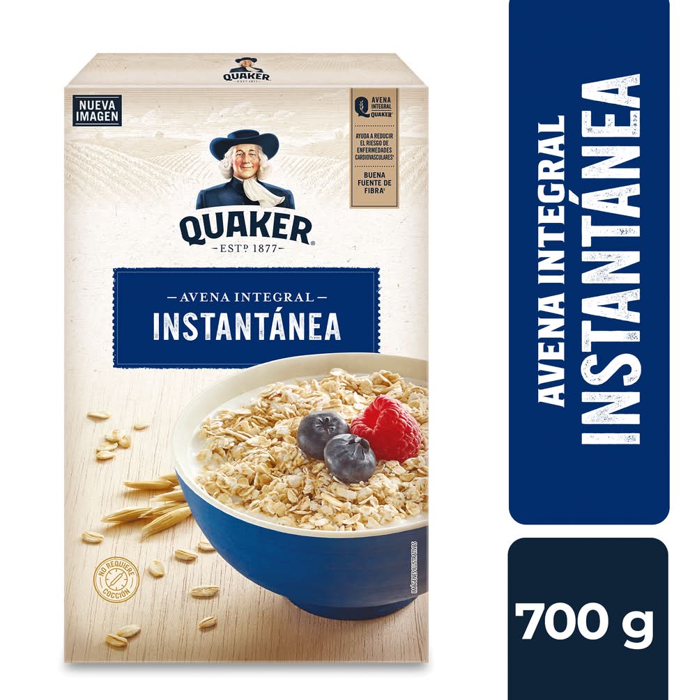 Quaker · Avena integral instantánea - 18.2x29 cm (700 g)
