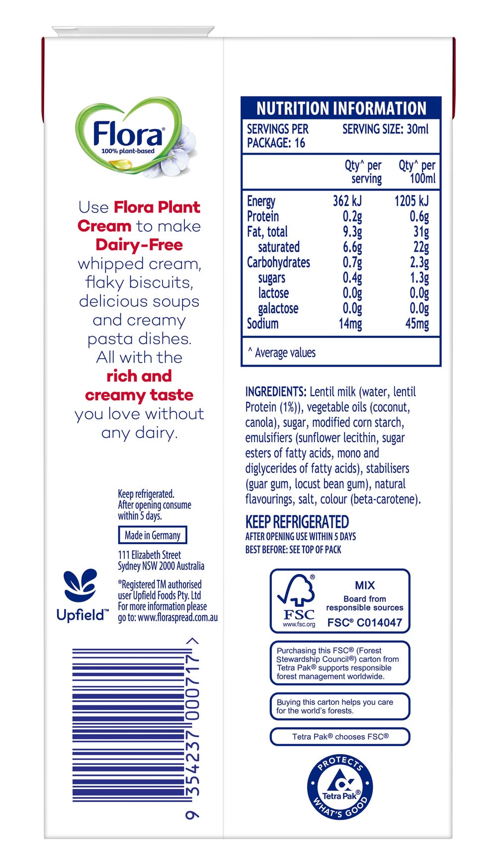 Flora Thickened Plant Cream Delivery Near Me | Order Online | Uber Eats