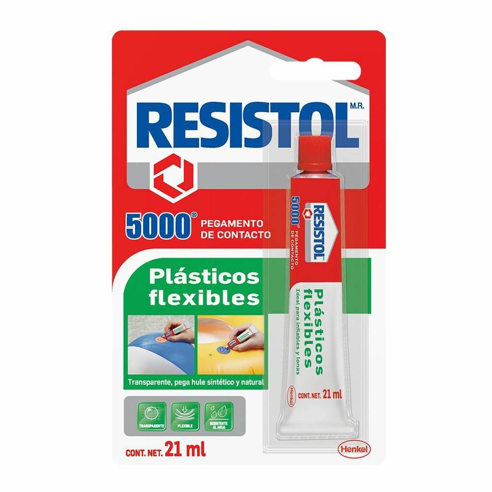 Resistol · Pegamento 5000 plásticos flexibles