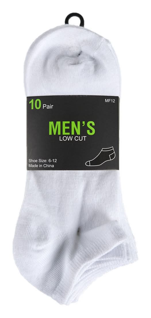 Low Cut Socks, Men, 6-12 in, Assorted (12 ct)