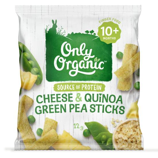 Only Organic Cheese & Quinoa Green Pea Sticks 12g