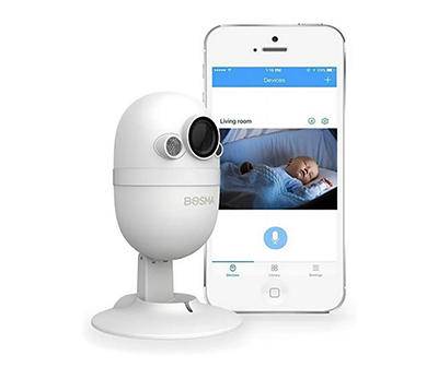 Bosma White CapsuleCam 1080p Baby Monitor Camera