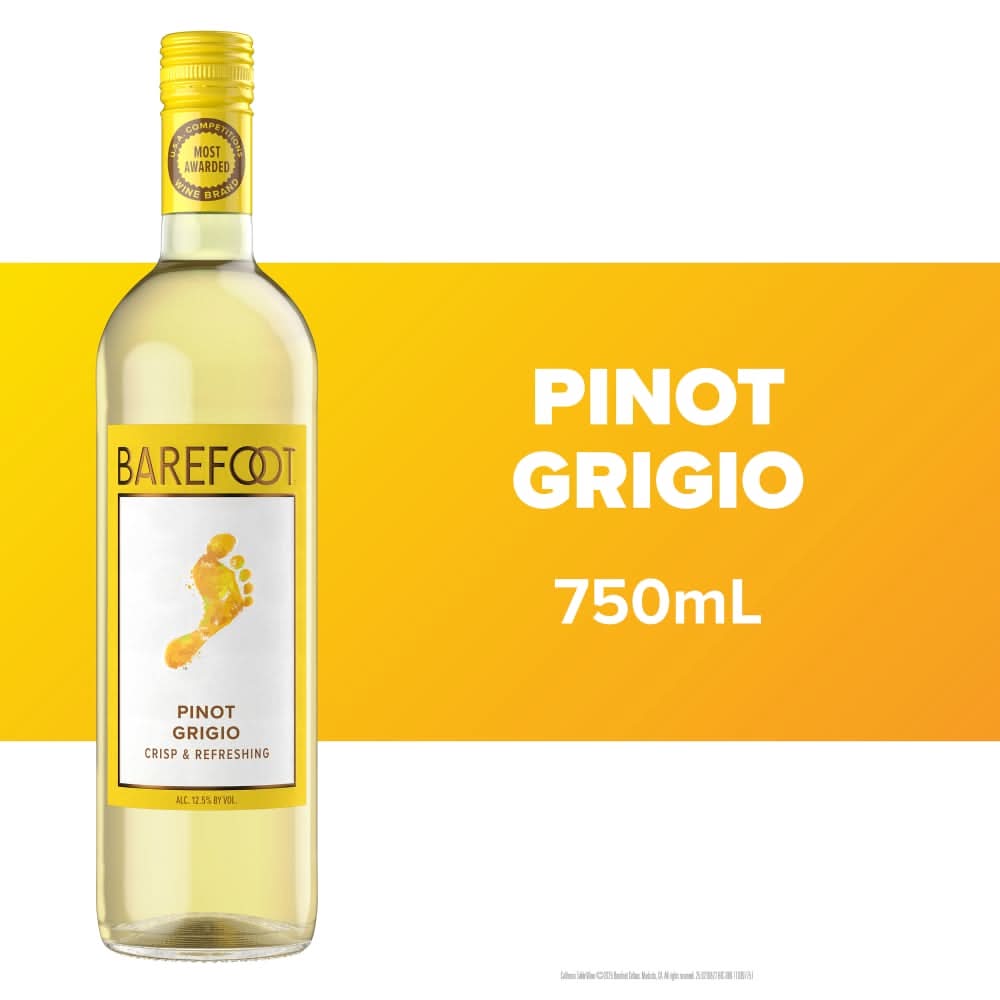 Barefoot Wine Pinot Grigio Wine (750 ml)