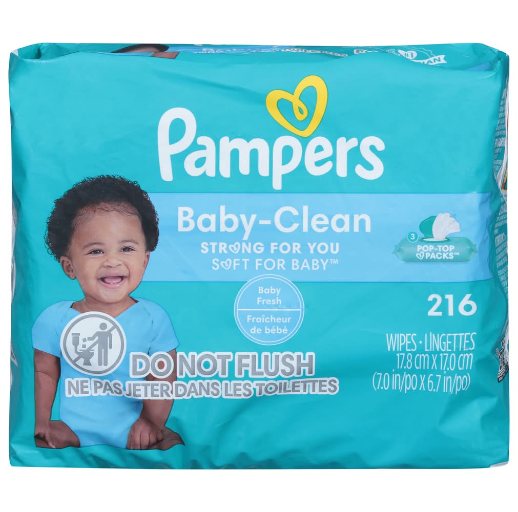 Pampers Complete Clean Baby Wipes, Fresh, 7.0x6.8 in (216 ct)