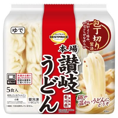 トップバリュ ベストプライス さぬきうどん(包丁切り製法) (200g x 5)