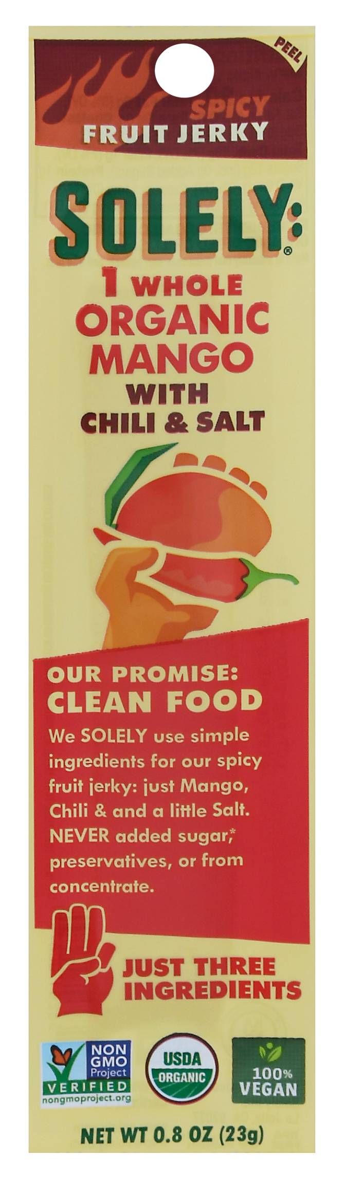 Solely Organic Spicy Fruit Jerky With Chili & Salt, Mango (0.8 oz)