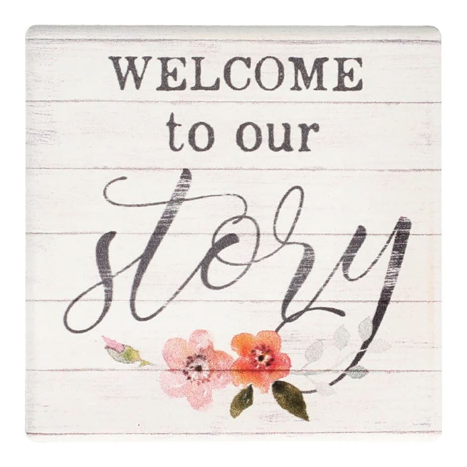 Family Themed Stone Beverage Coasters, 3.75 in, Assorted