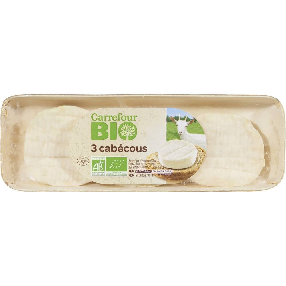 Fromage de Chèvre  Cabécou Bio CARREFOUR BIO - les 3 fromages de 35g