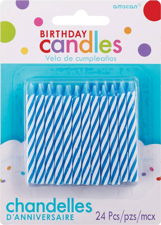Amscan Birthday Candles, 24 ct, Blue