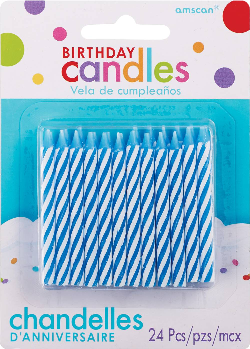 Amscan Birthday Candles, 24 Ct, Blue