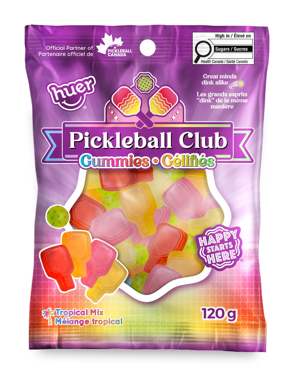 Huer Pickleball Club Gummies, Tropical Mix (120 g)