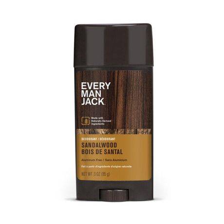 Every Man Jack Deodorant Stick, Sandalwood (85 g)