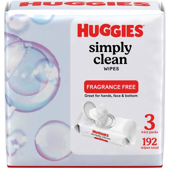 Huggies Simply Clean Unscented Wipes (3 ct)