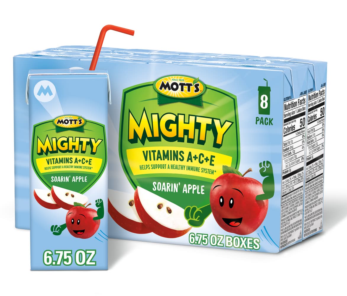 Mott's Mighty Soarin' Apple Juice (8 x 6.75 oz)