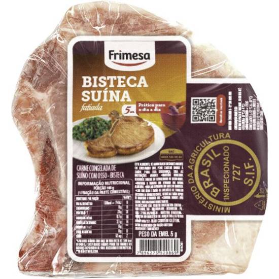 Frimesa Bisteca suína fatiada congelada (embalagem: 900 g aprox)